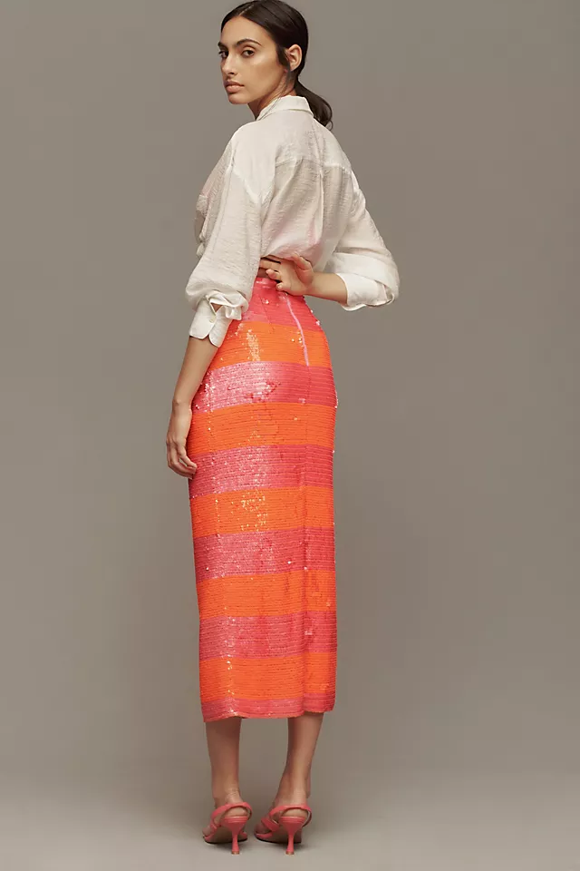 Sequin Midi Pencil Skirt